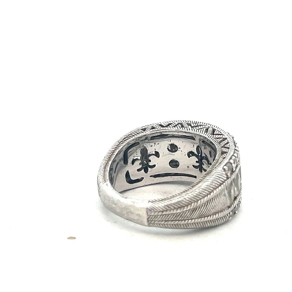 Judith Ripka 925 Sterling Silver Cubic Zirconia Statement Tapered Band Ring